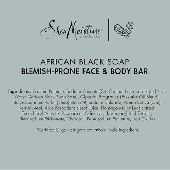 2pk Shea Moisture African Black Soap W/Shea Butter For Blemish Prone Oily Skin - Picture 8 of 12